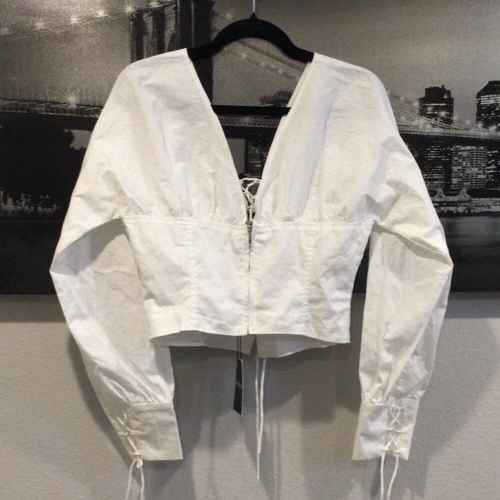 NWT NICHOLAS Tatum Long Sleeve Corset Top SZ 8 - Picture 6 of 13